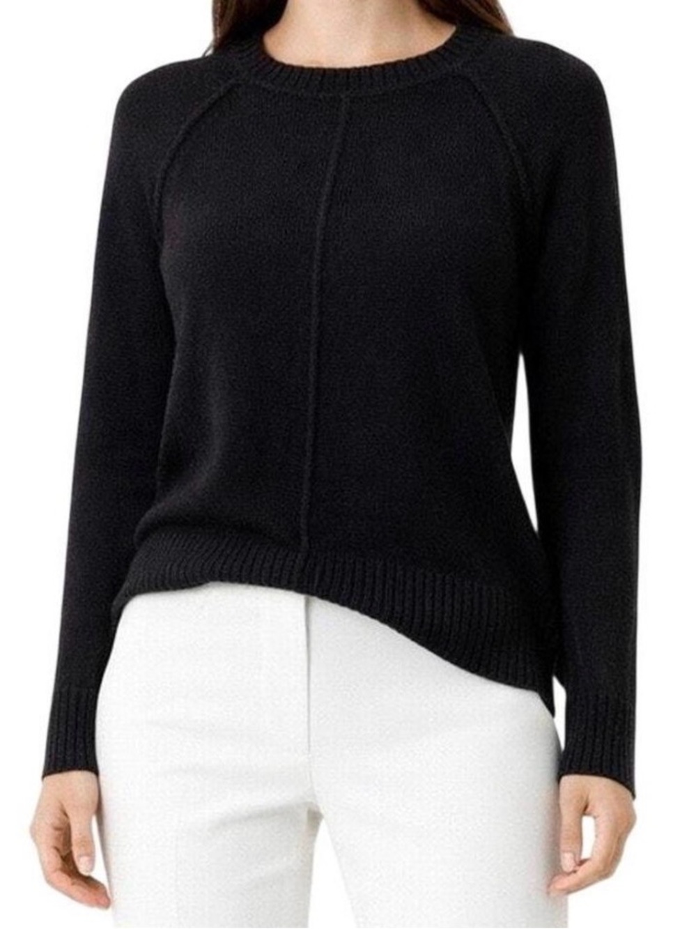 Ann Taylor Black Crewneck Women's Sweater - Classic Knit XS